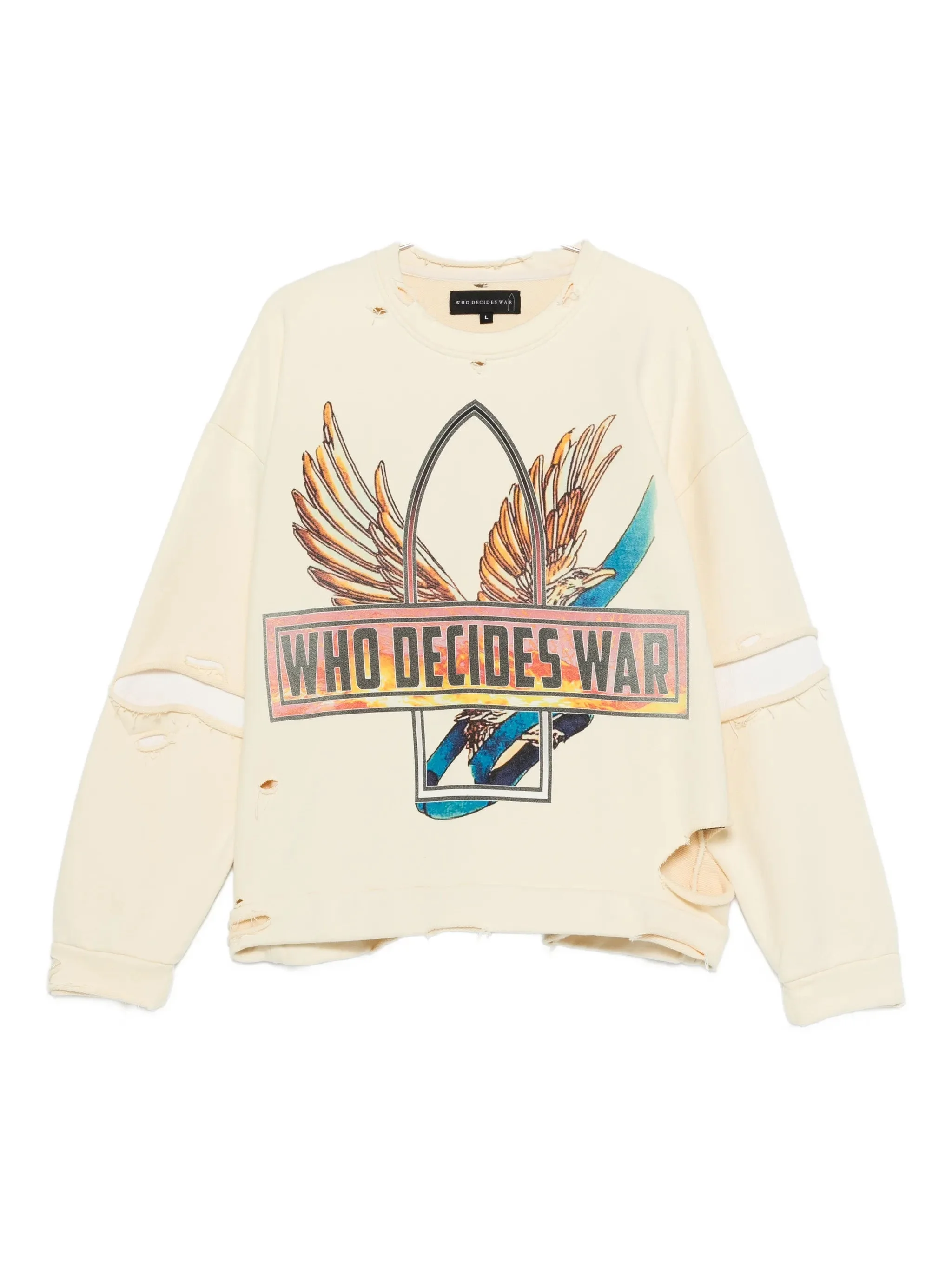 Who Decides War Ribbon Tour Distressed Sweatshirt - 1