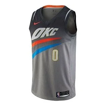 Nike NBA Oklahoma City Thunder Russell Westbrook City Swingman Jersey Gray 912134-040 - 1