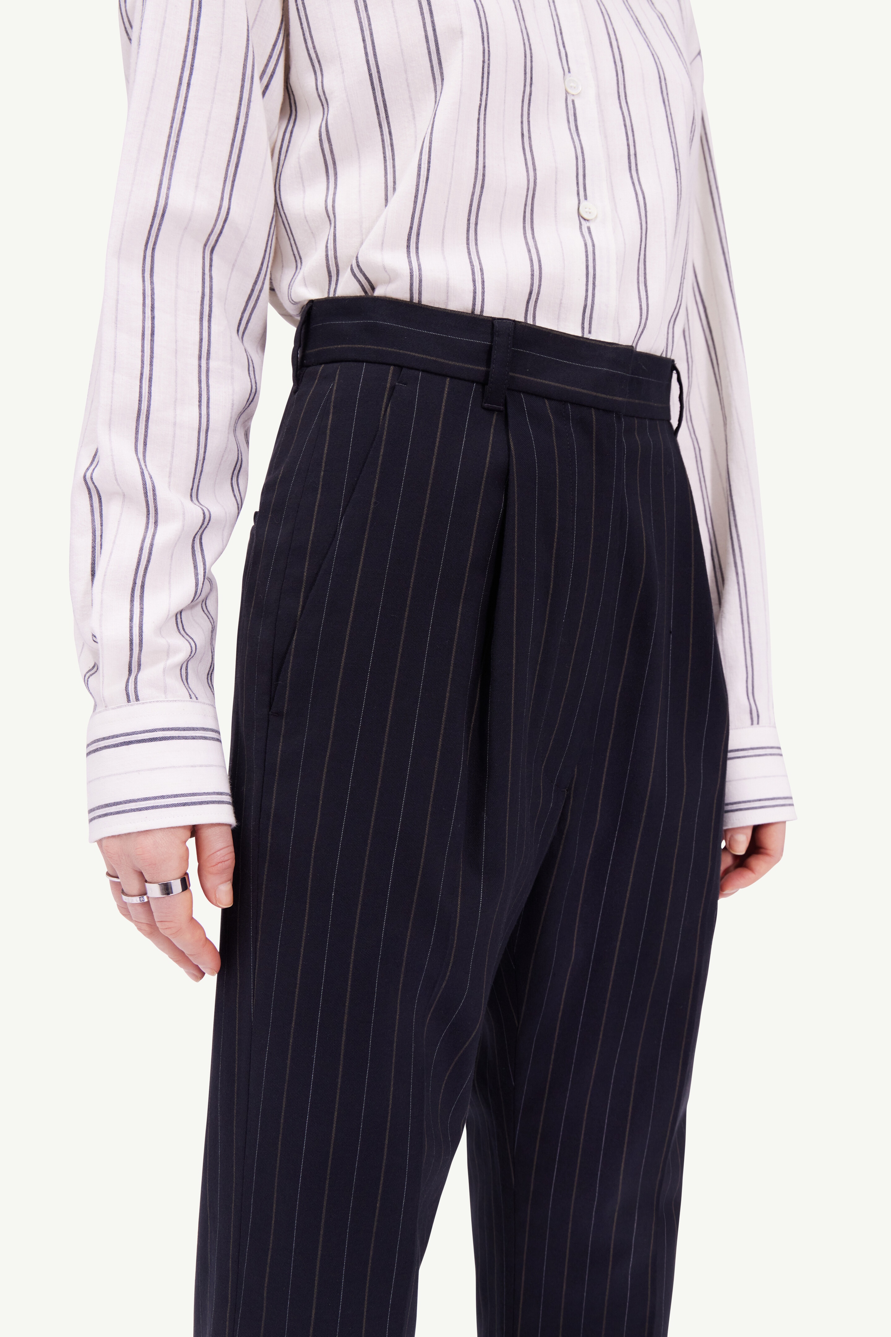 Stripe cargo trousers - 5