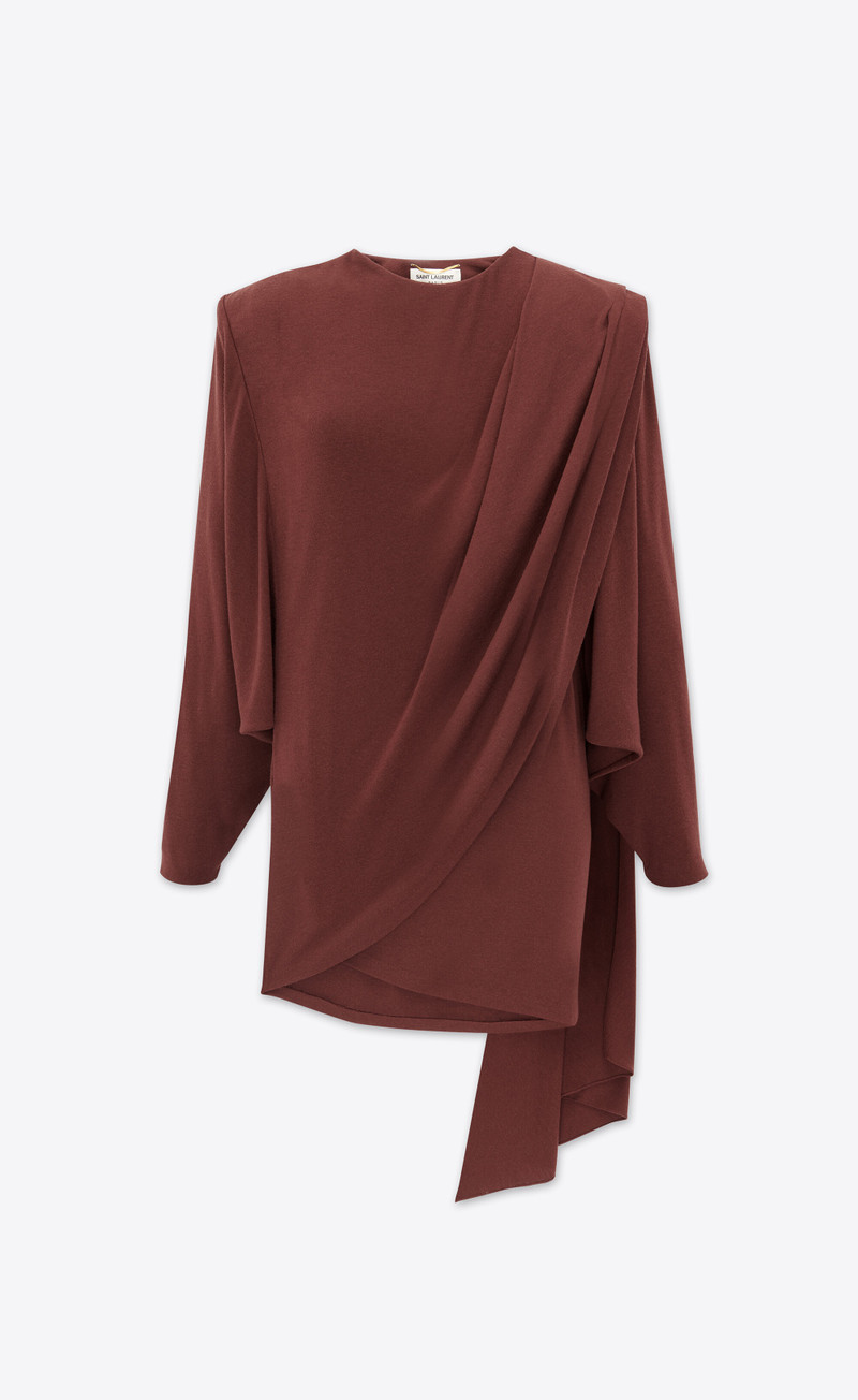 draped dress in wool jersey - 1