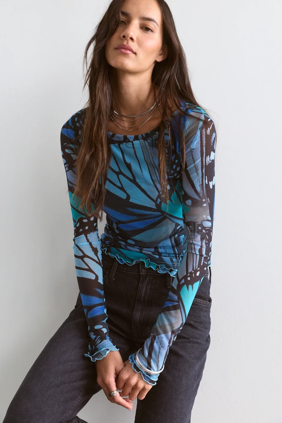 Lilly Printed Long Sleeve Top - 1