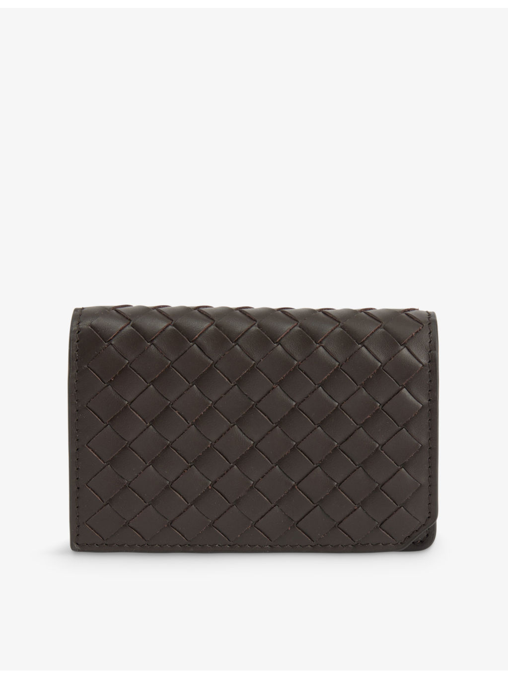 Intrecciato front-flap leather wallet - 1