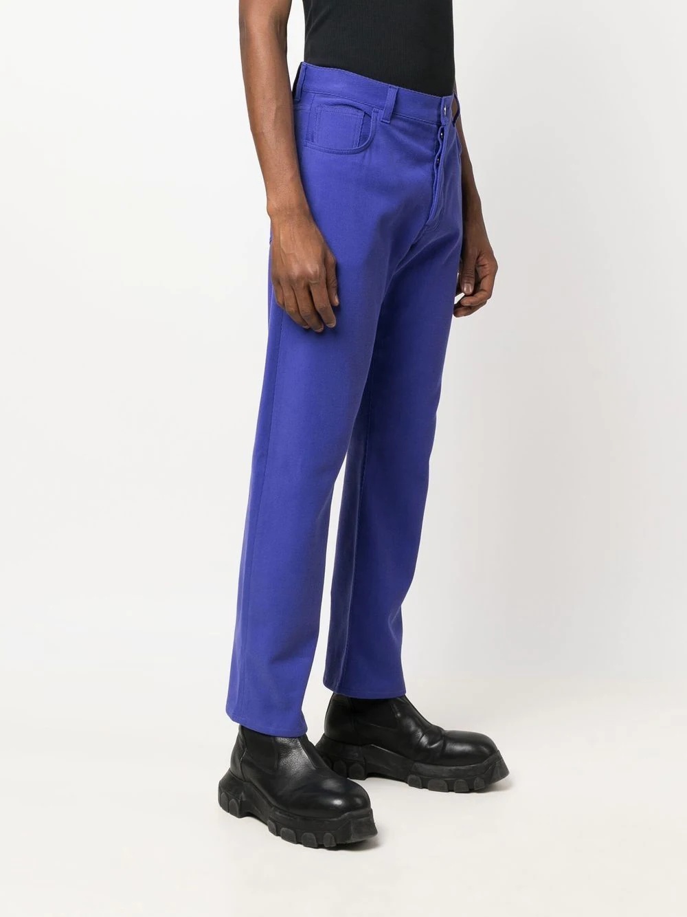 logo-patch straight-leg trousers - 3