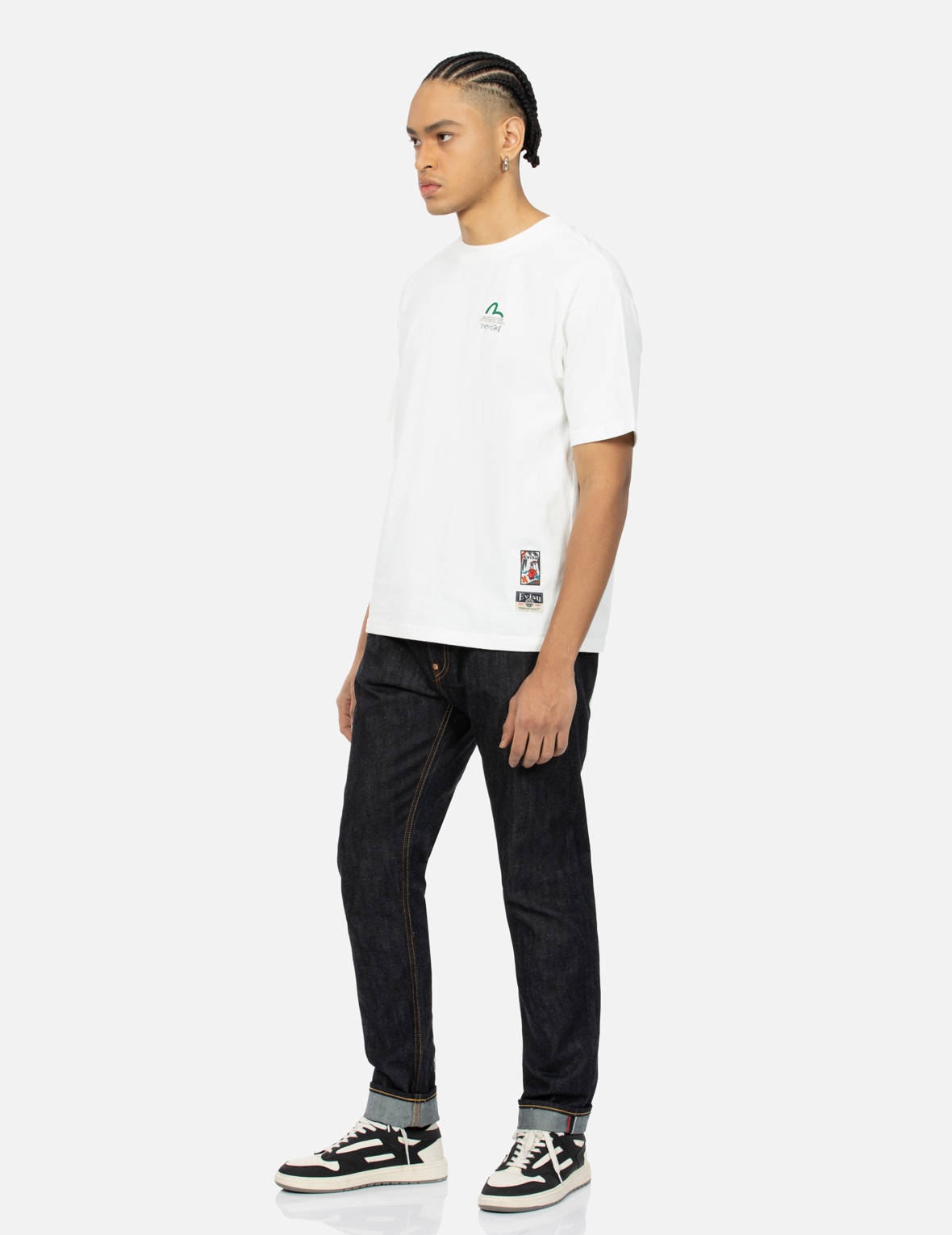 HANAFUDA DARUMA DAICOCK EMBROIDERY CARROT FIT DENIM JEANS #2017 - 4