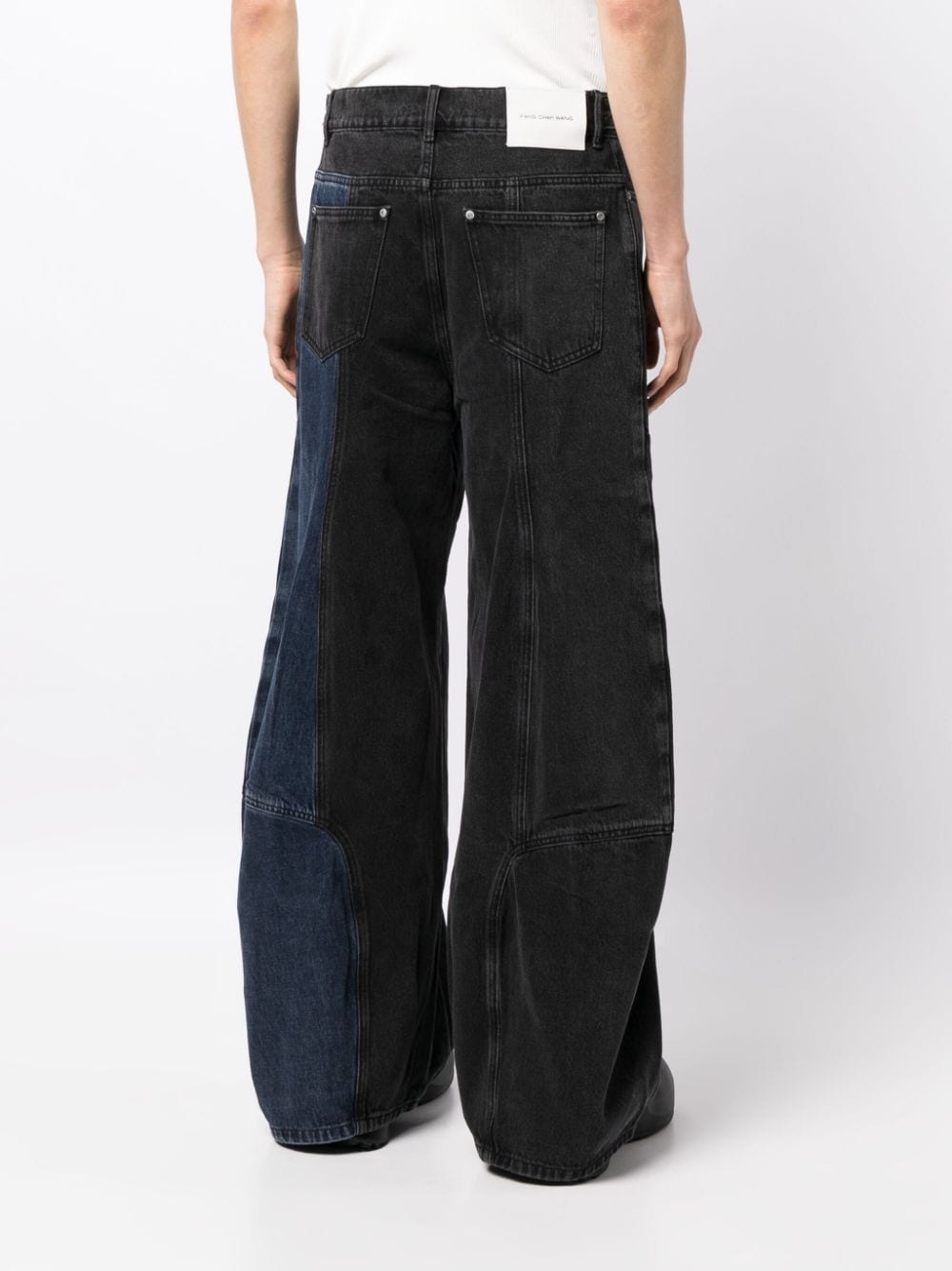 patchwork wide-leg jeans - 4