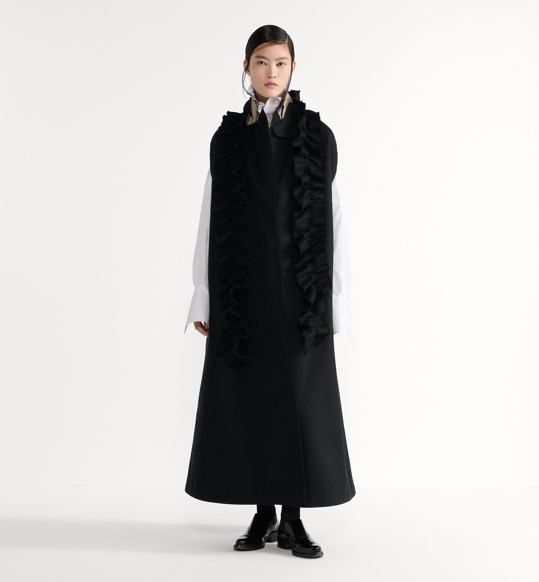 Cape with Removable Ruched Collar - 2