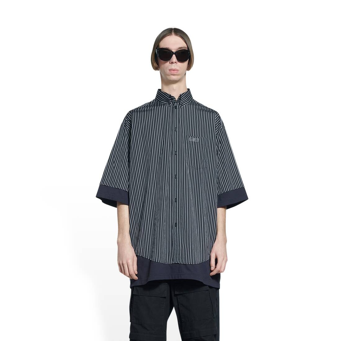 Men's Bb Icon Layered Shirt in Black - 5