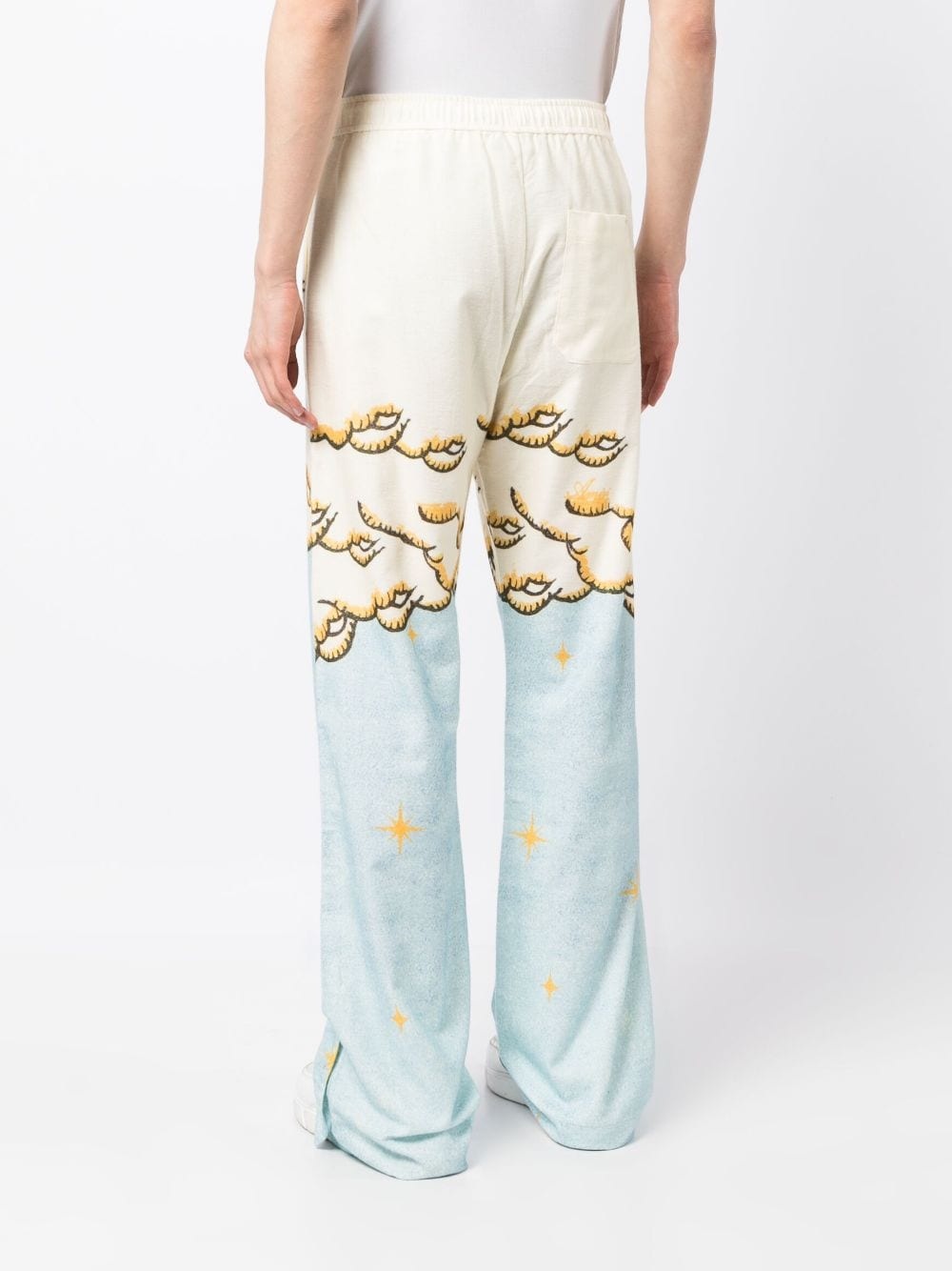 Sunscape-print flared trousers - 4