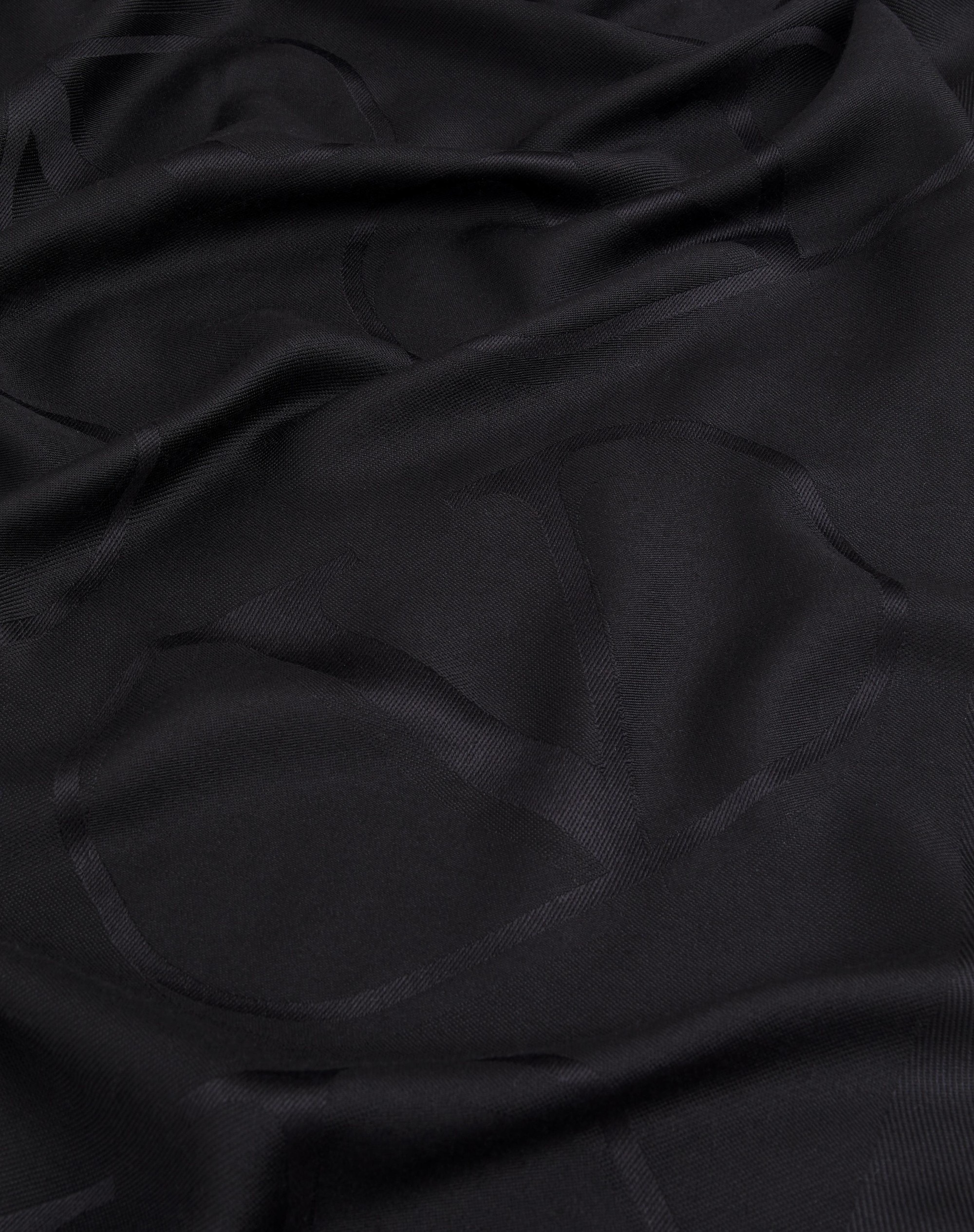 VLOGO SIGNATURE JACQUARD SHAWL IN SILK AND WOOL 140X140 CM - 2