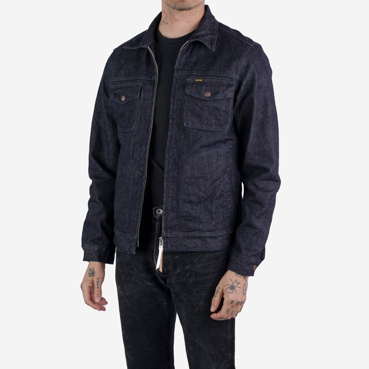 IHJ-122-IND 14oz Broken Twill Selvedge Denim Work Jacket - Indigo - 2