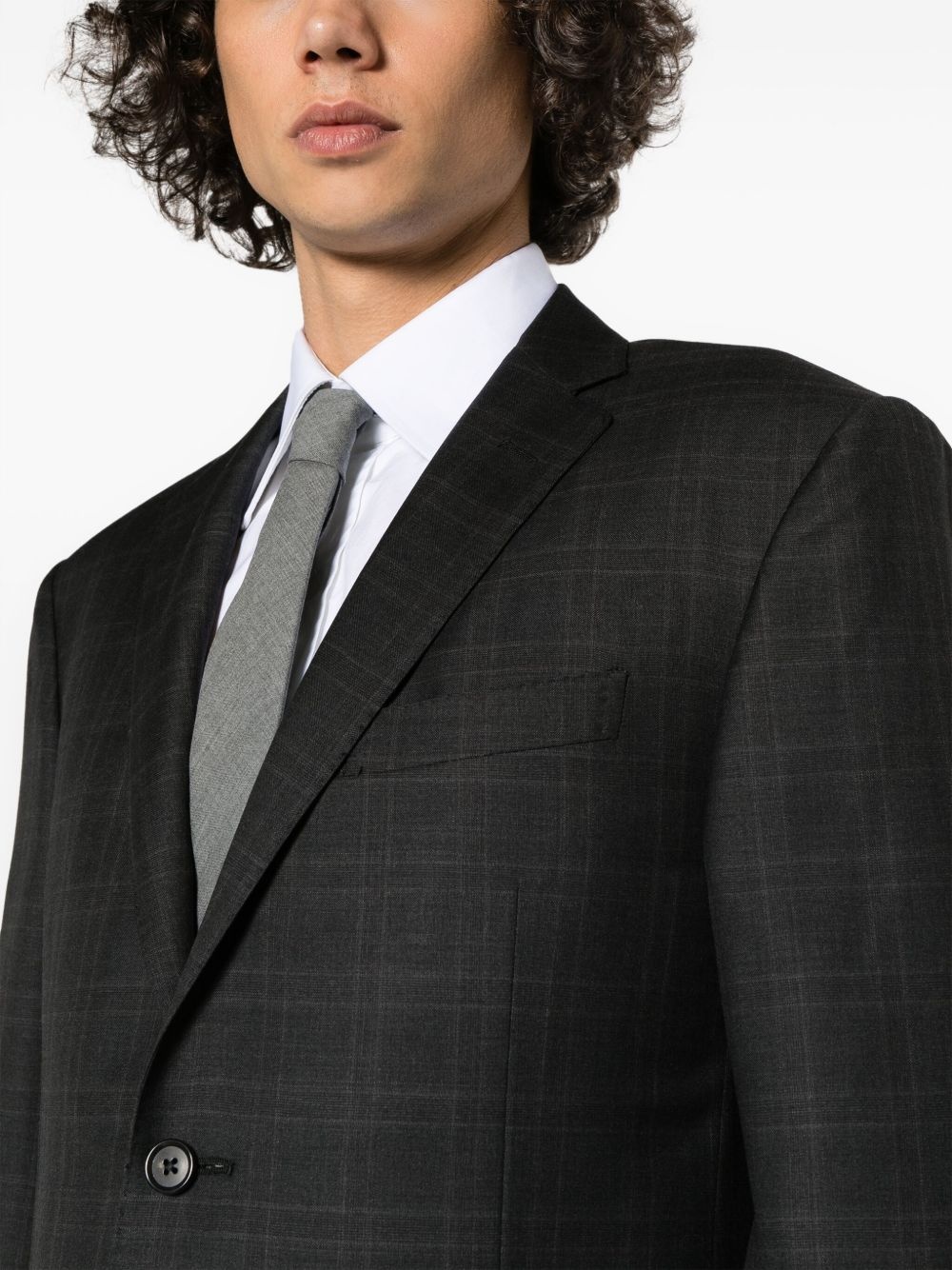 checked single-breasted suit - 5