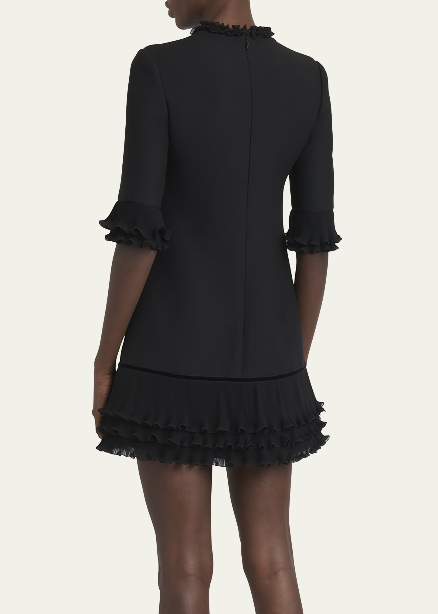 Ruffle Silk Crepe Mini Dress - 3