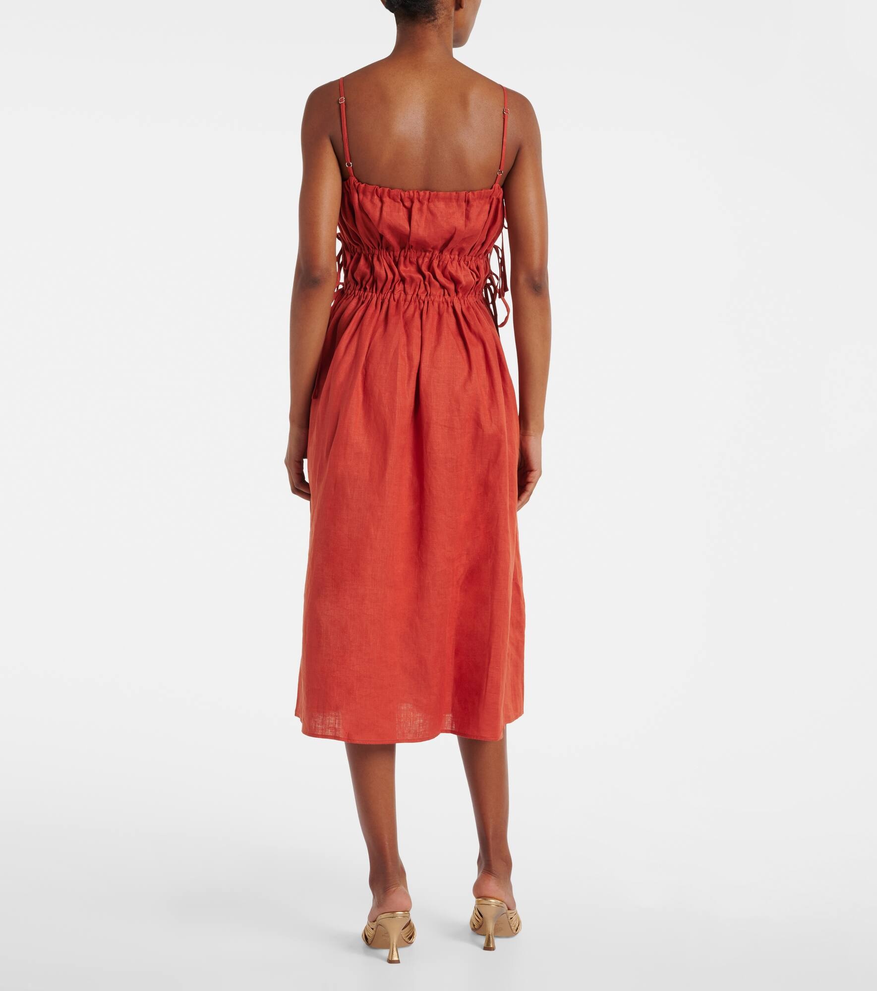 Eze ruched linen midi dress - 3