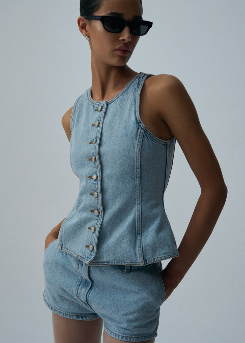 MAGDA BUTRYM Denim mini shorts in light blue outlook
