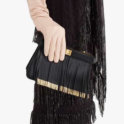 FENDI Black leather bag with fringes outlook