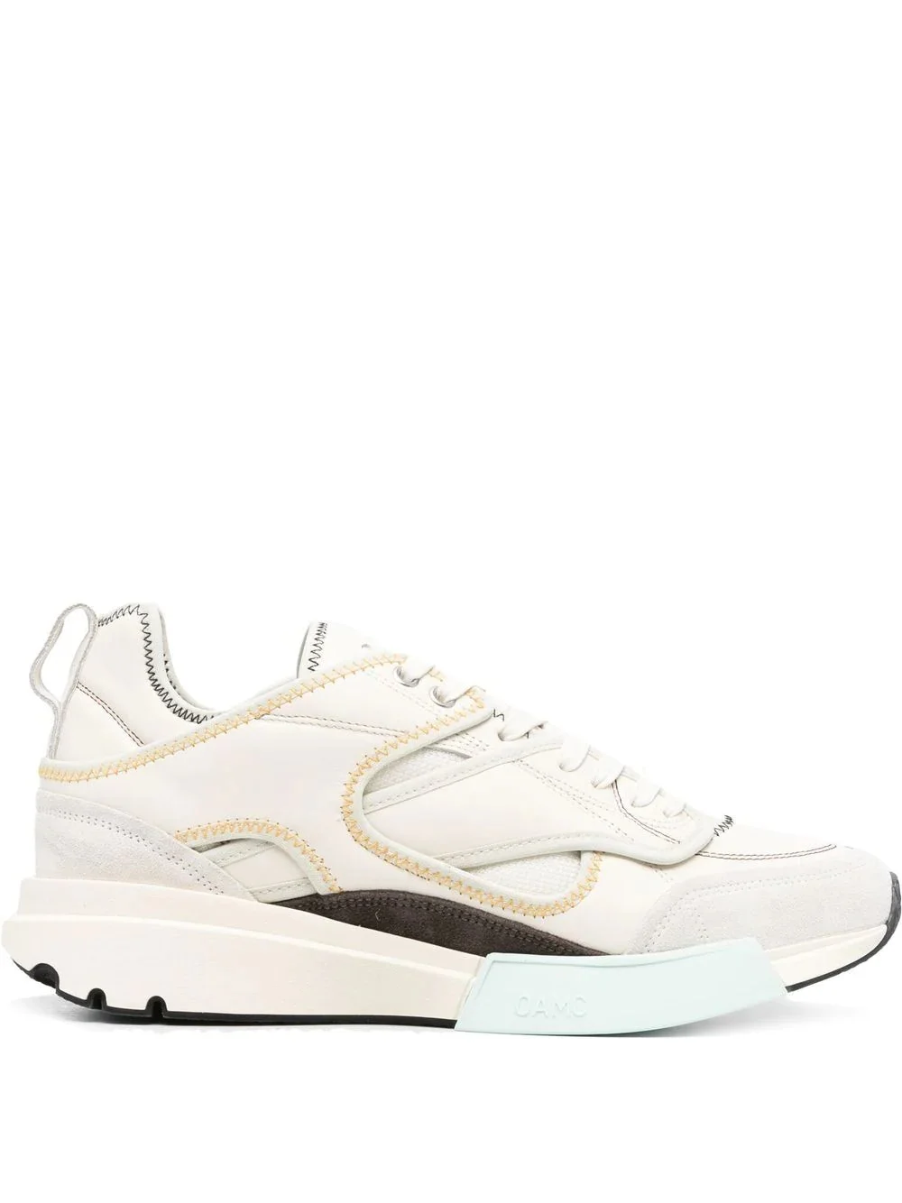 panelled low-top sneakers - 1