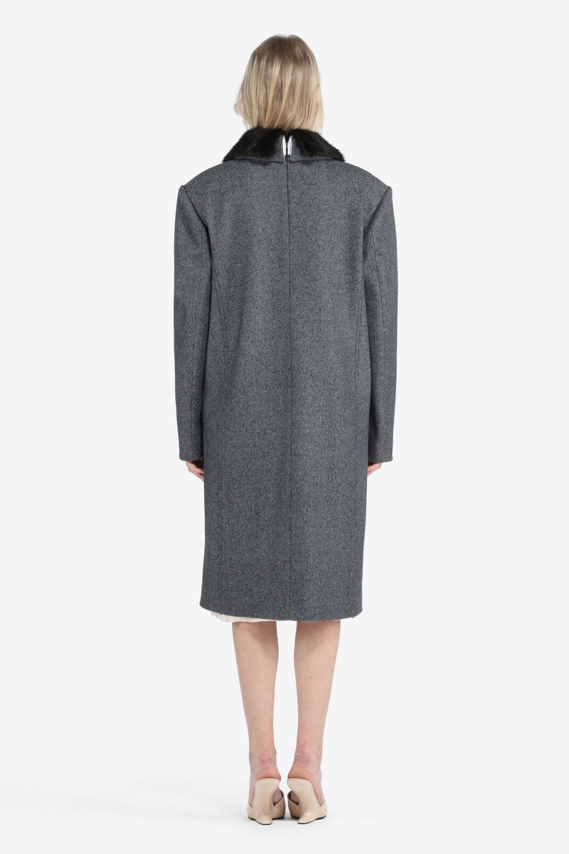 N°21 FAUX FUR-TRIM DOUBLE-BREASTED COAT outlook