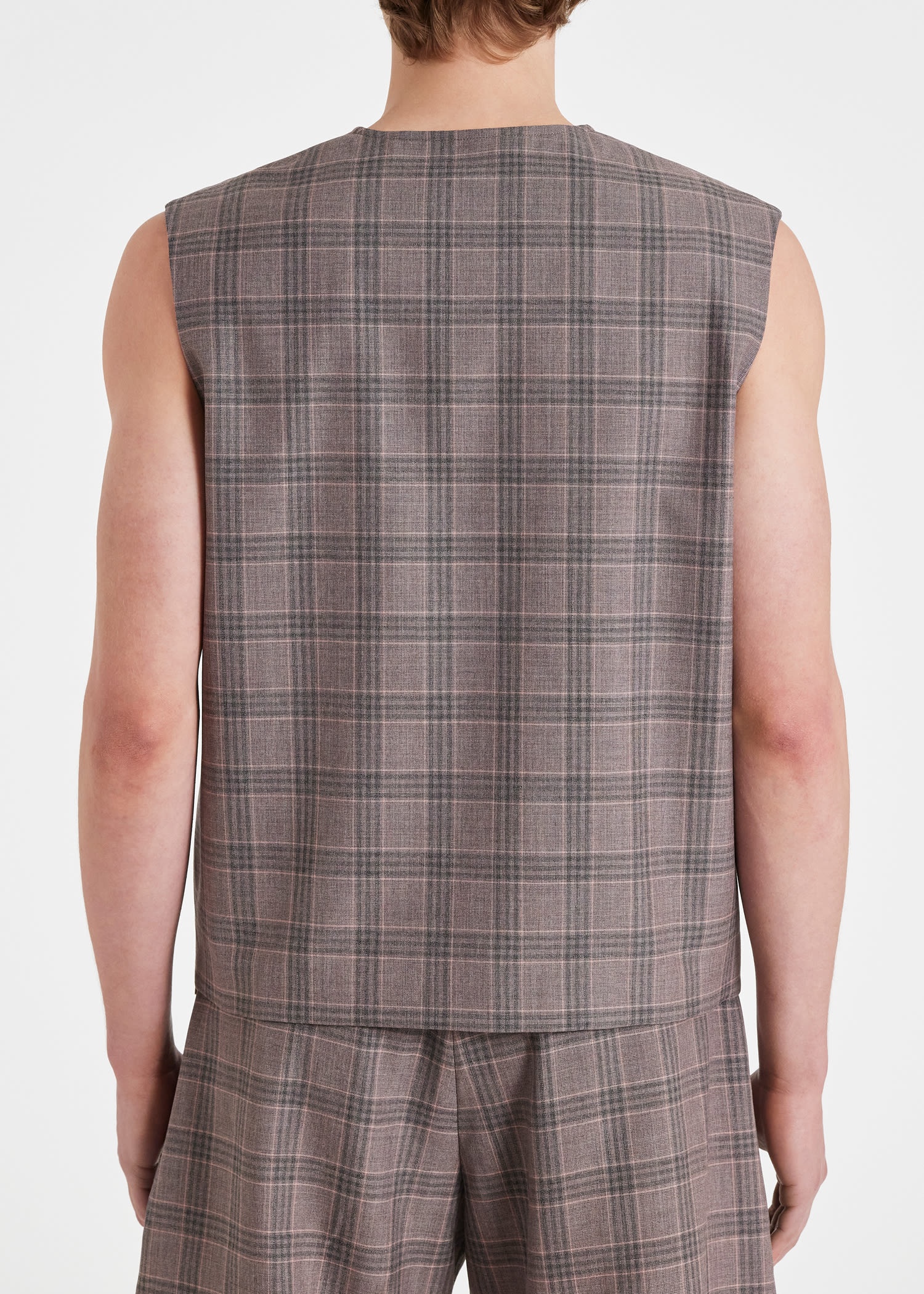 Check Wool Vest - 5
