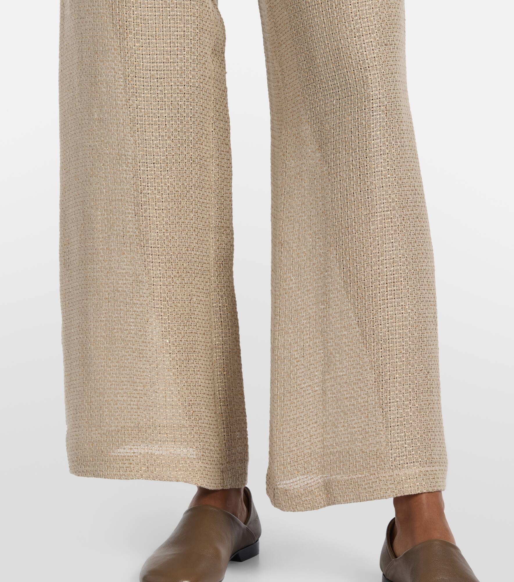 Stella linen-blend wide-leg pants - 5