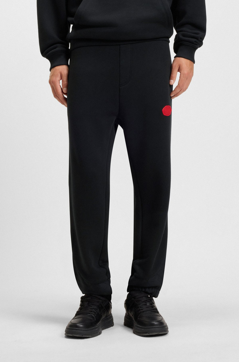 COTTON-BLEND TRACKSUIT BOTTOMS WITH WAXED-STAMP LOGO 2