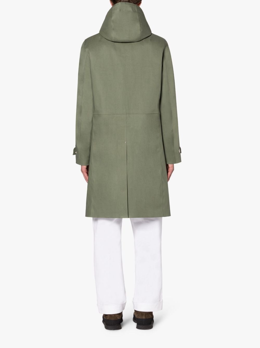 GRANISH GREEN BONDED COTTON HOODED COAT - 3