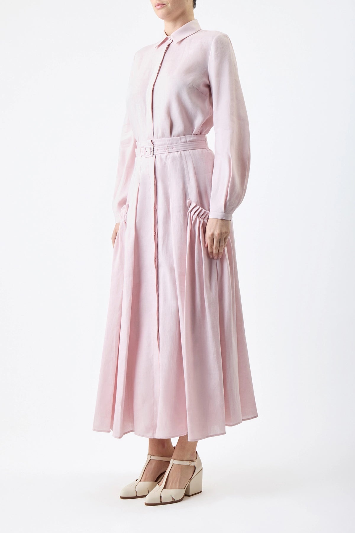 Cyrielle Skirt in Blush Linen - 3