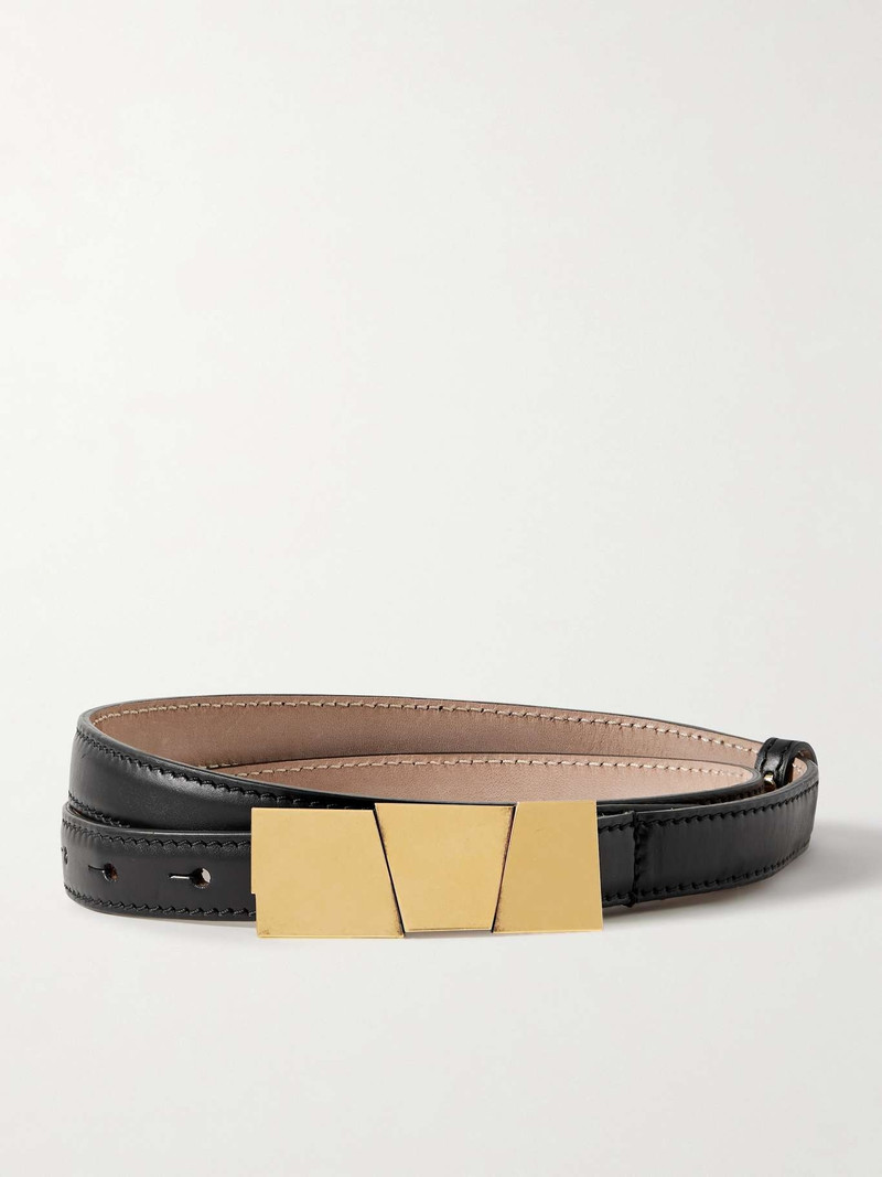 Axel gold-tone and leather belt - 1