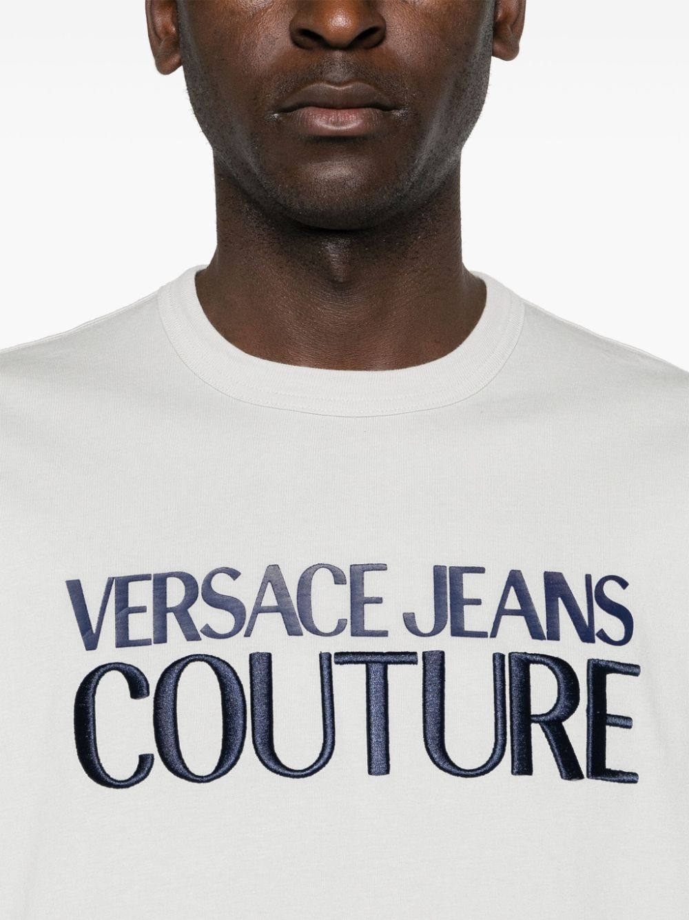 logo-embroidered cotton T-shirt - 5