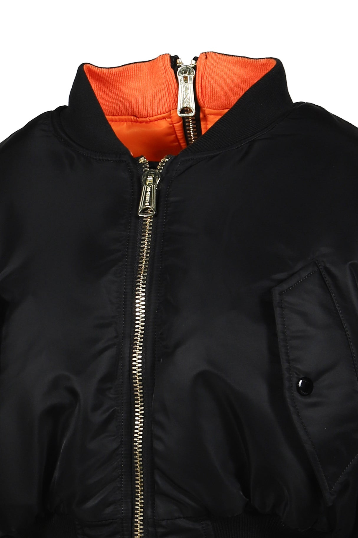 FITTED DOUBLE ZIP BOMBER JACKET / BLK - 8