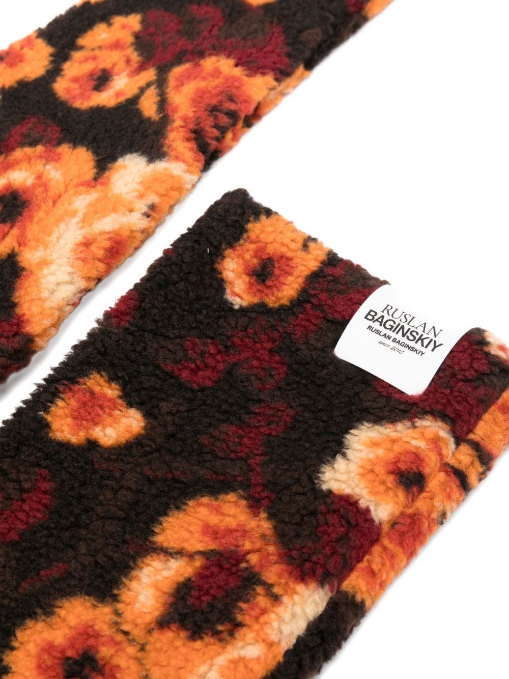 floral-print long gloves - 2