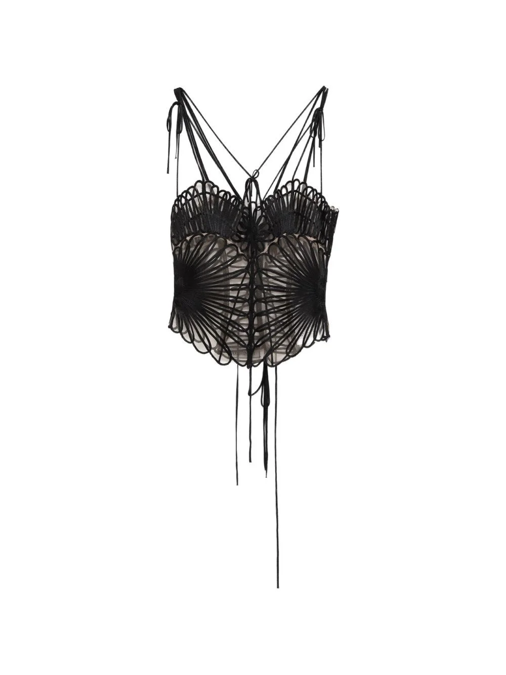 Embroidered tulle top - 1