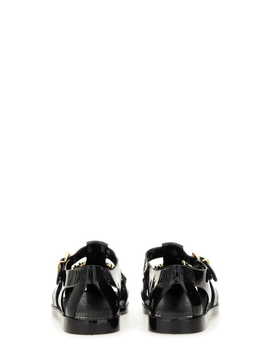 Moschino Women "Jelly" Sandal With Lettering Logo - 3