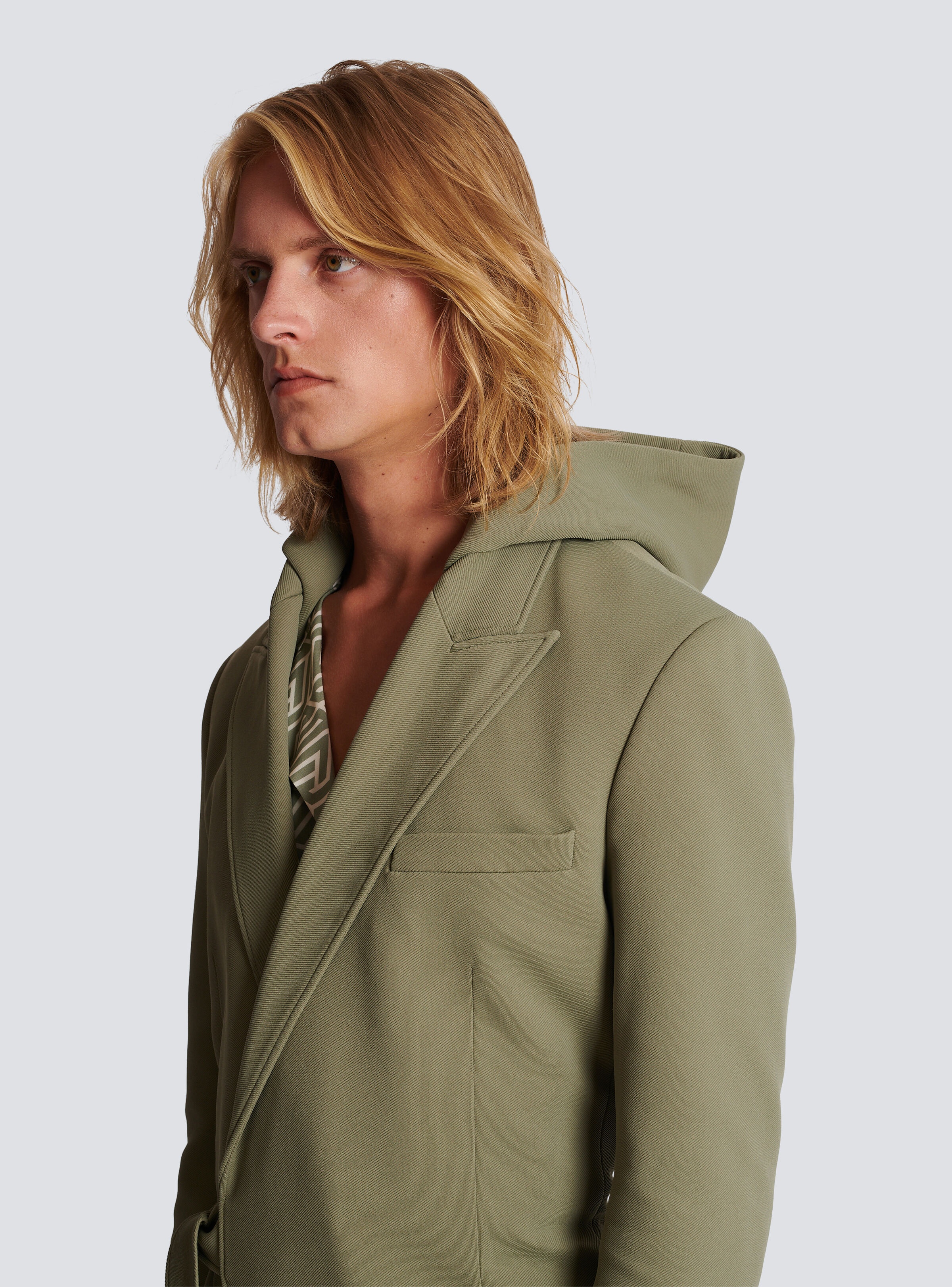Asymmetrical cotton jacket with hood - 6