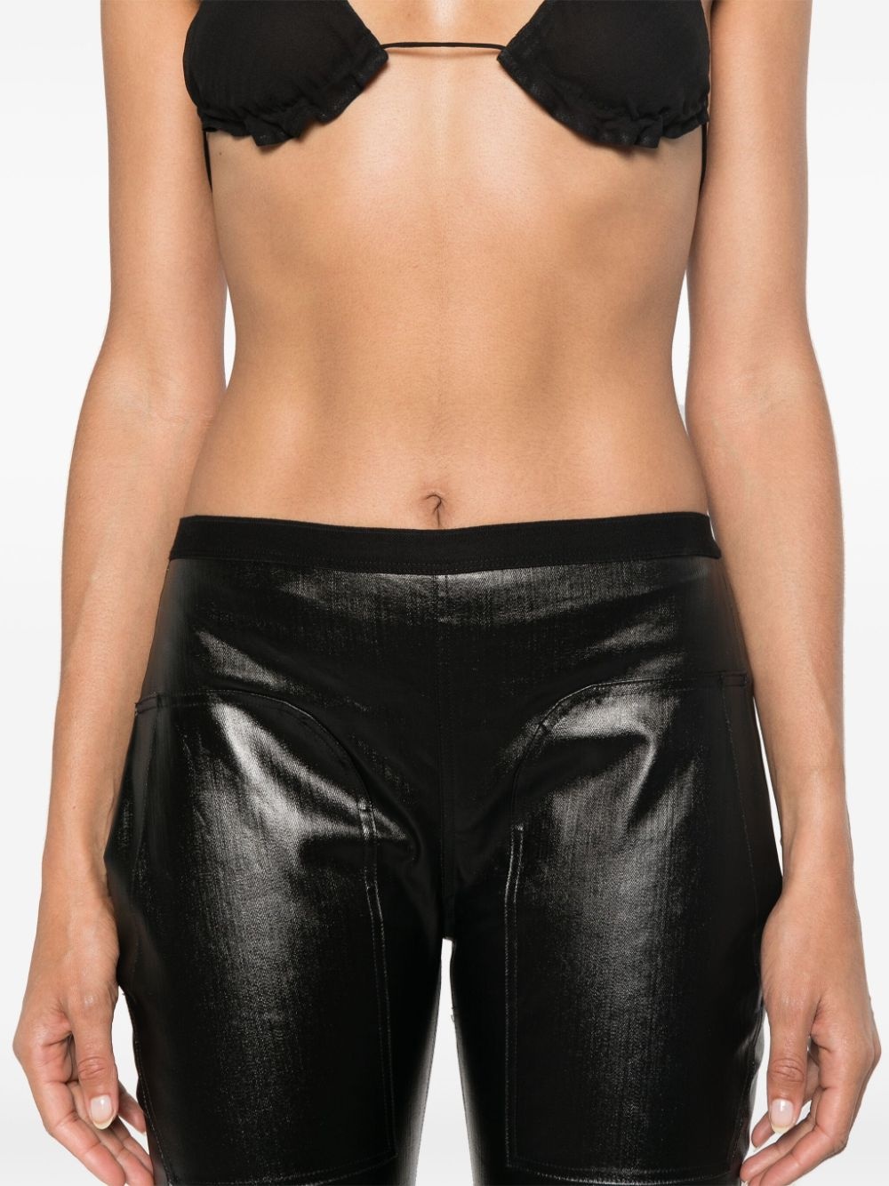coated-finish leggings - 5