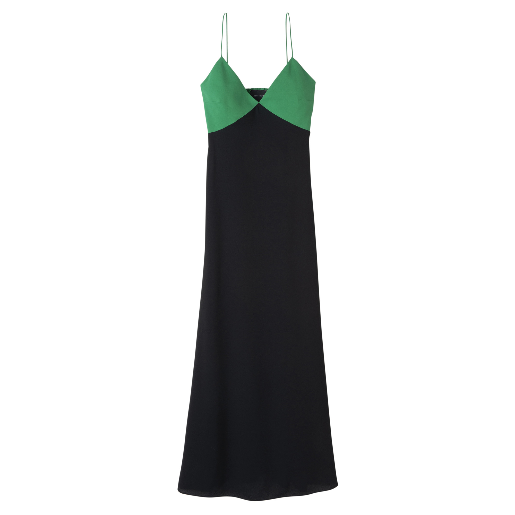 Long dress Green/Black - Crepe de Chine - 1