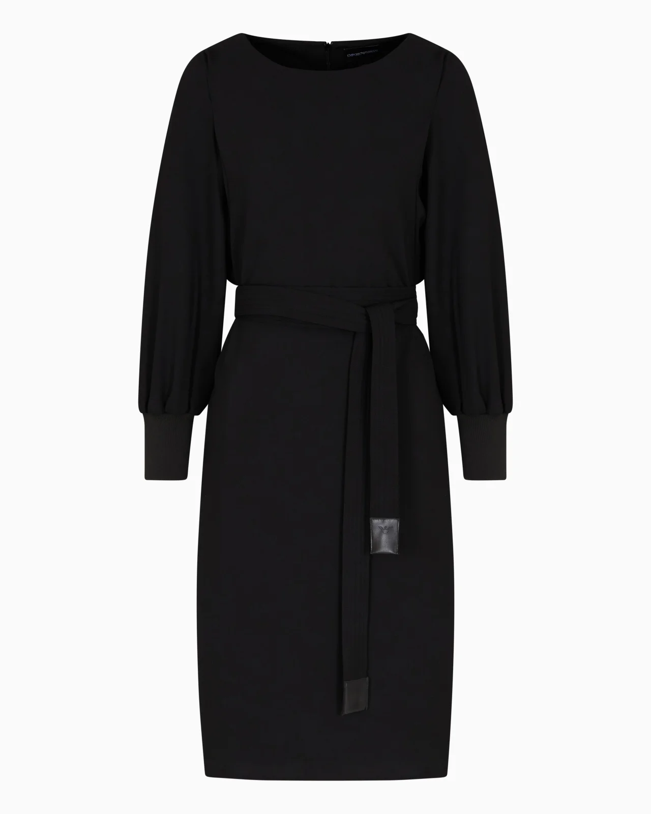 FLUID CRÊPE DRESS WITH BELT - 1