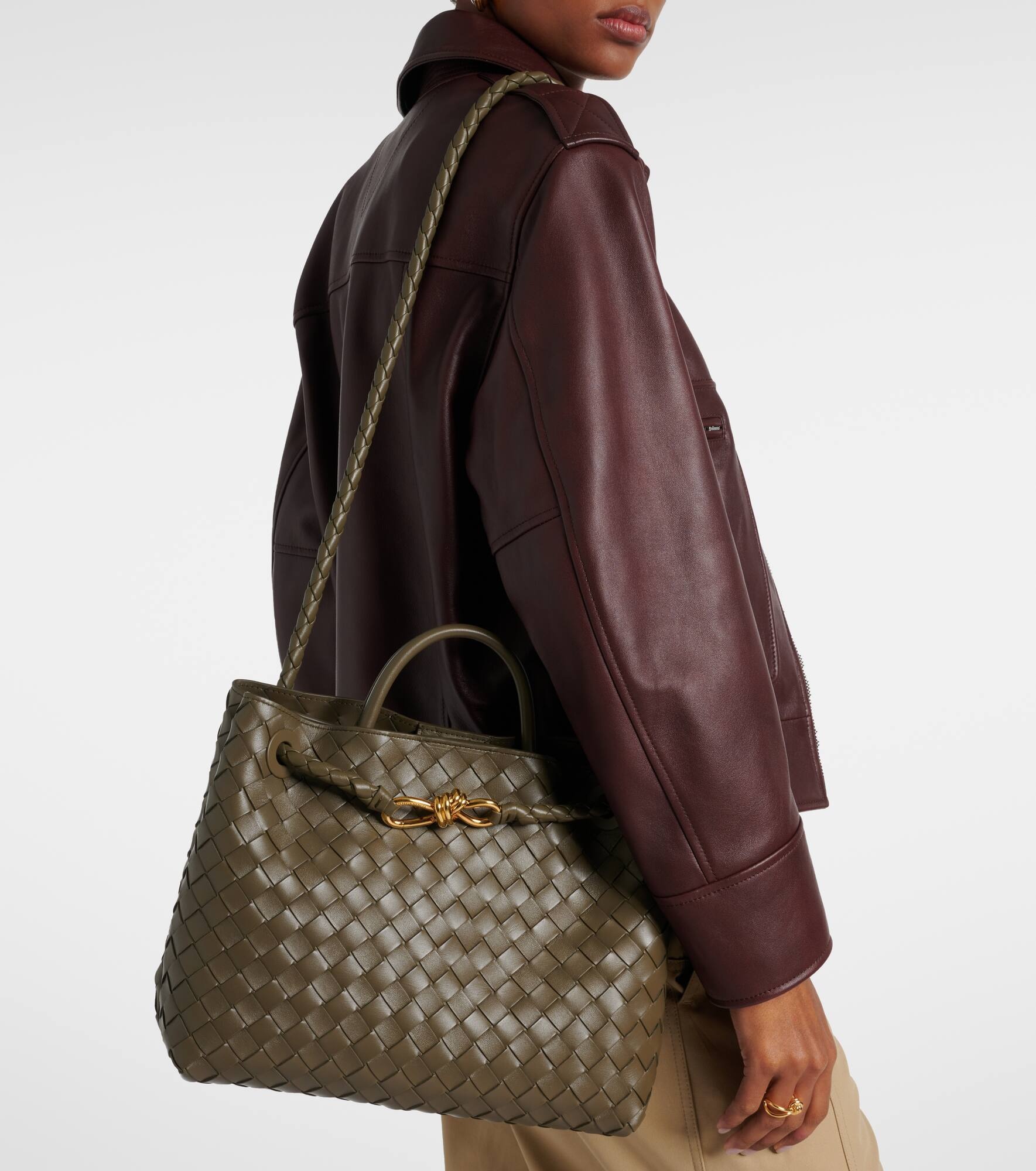 Andiamo Intrecciato Medium leather tote bag - 8