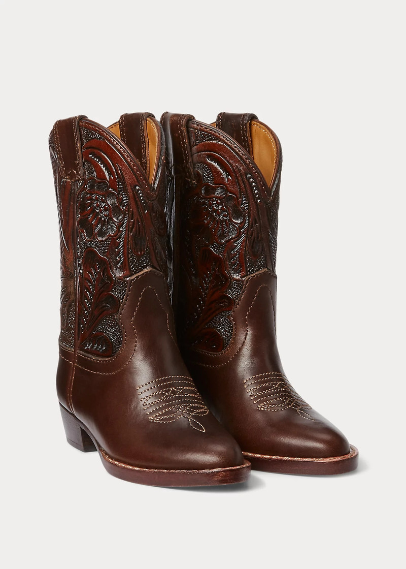 RRL by Ralph Lauren Mini Plainview Hand-Tooled Leather Boot outlook