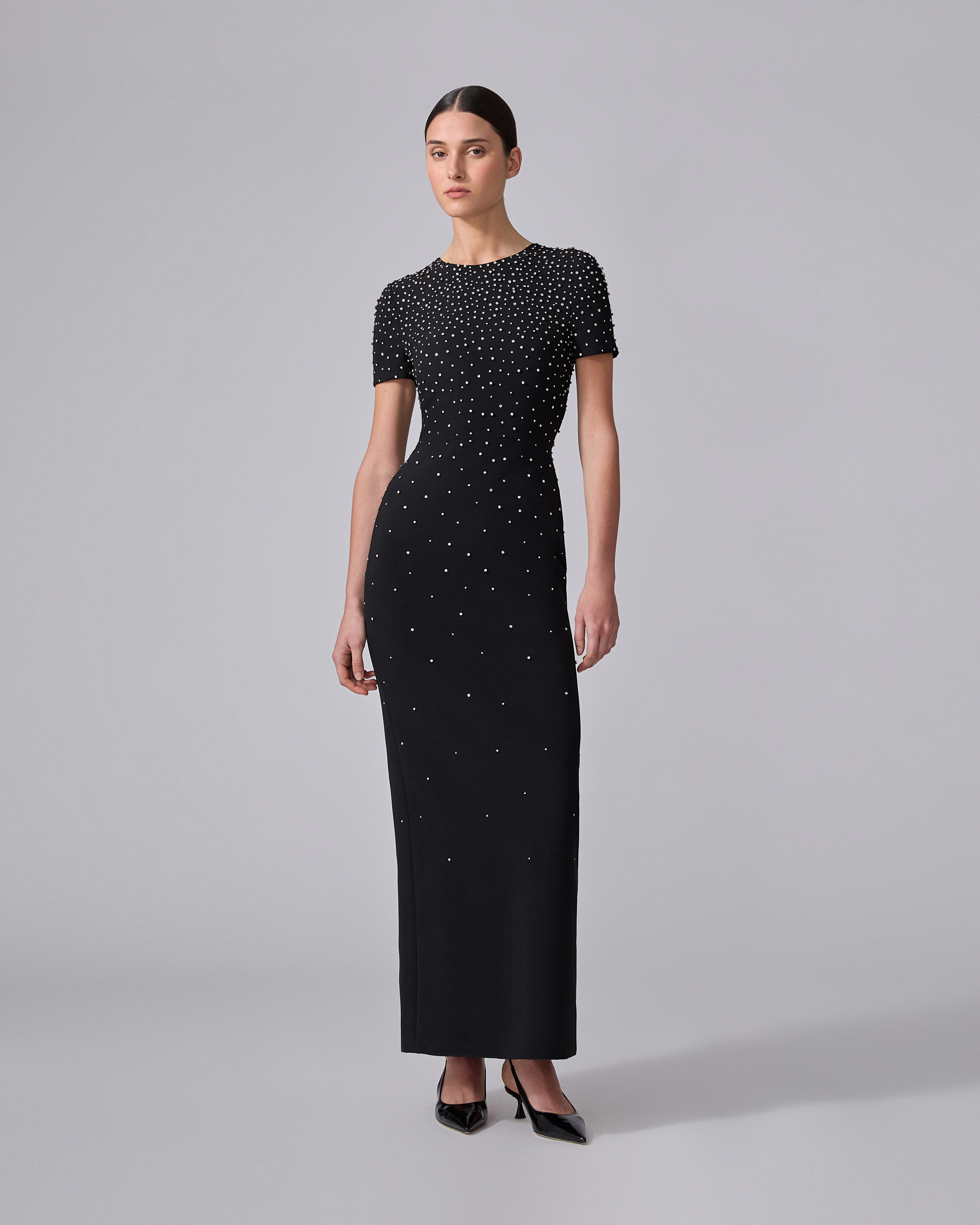 Crystal-Embroidered Column Gown - 2