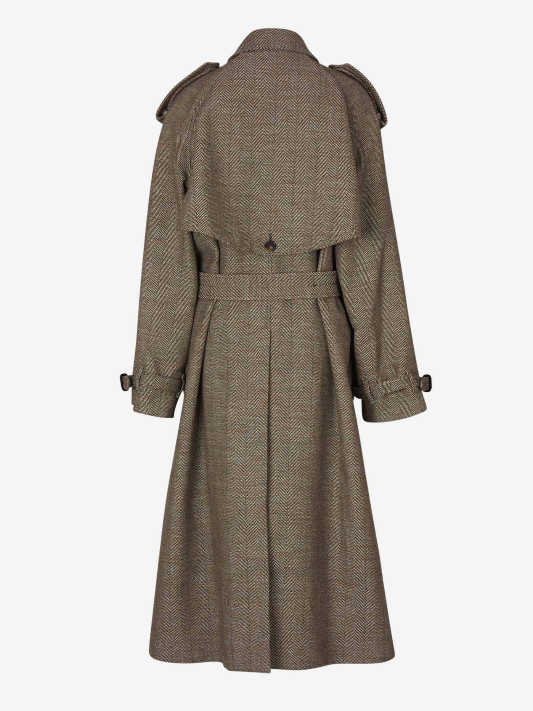 PRINCE OF WALES MOTIF TRENCH COAT - 3