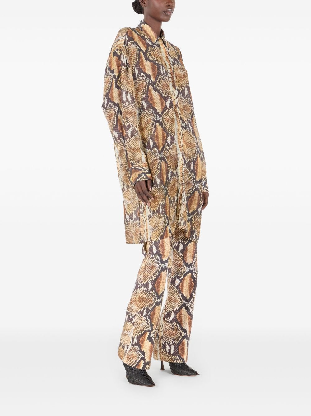 snakeskin-print cotton dress - 2