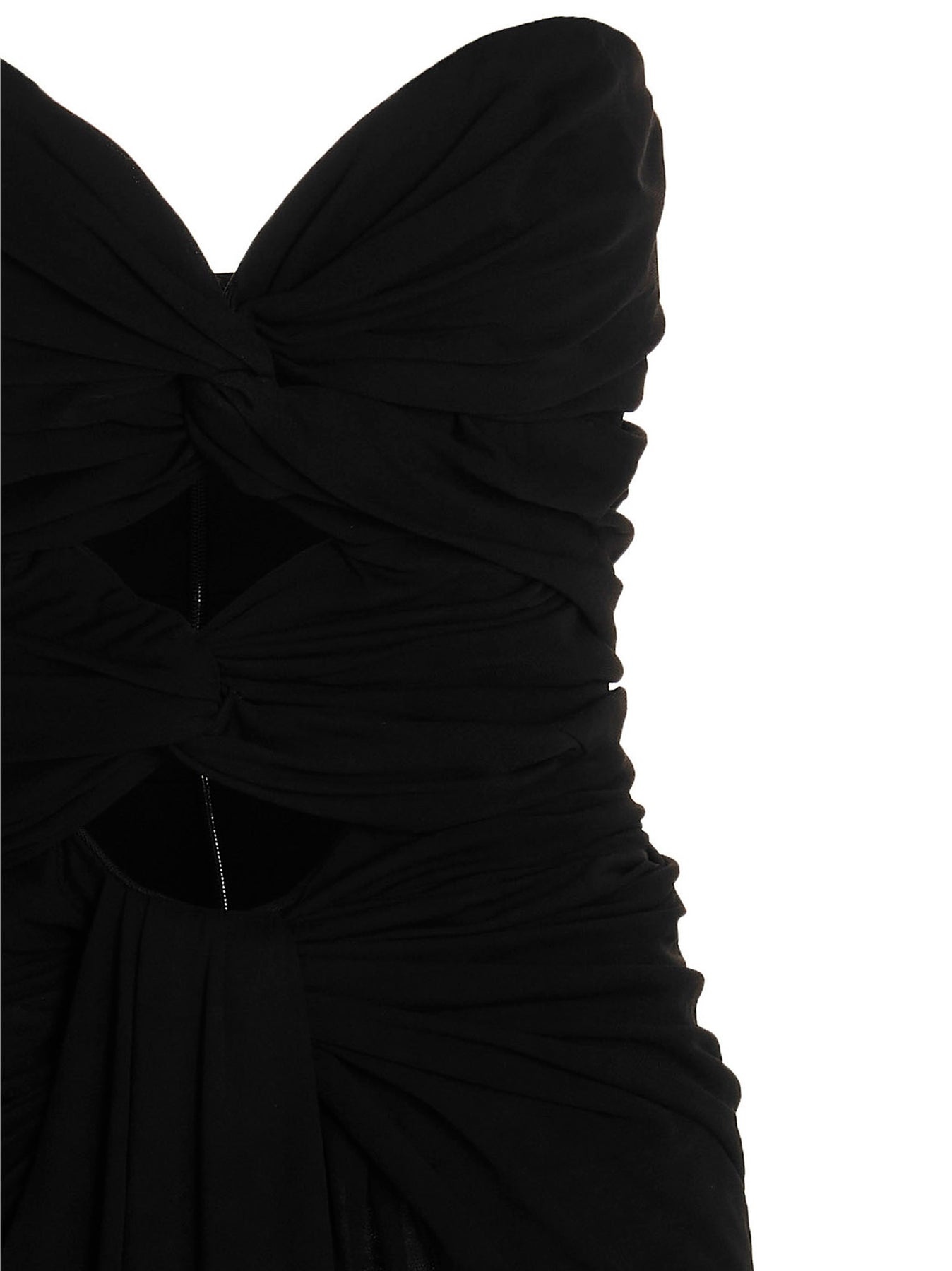 Draped Cut Out Dress Dresses Black - 3