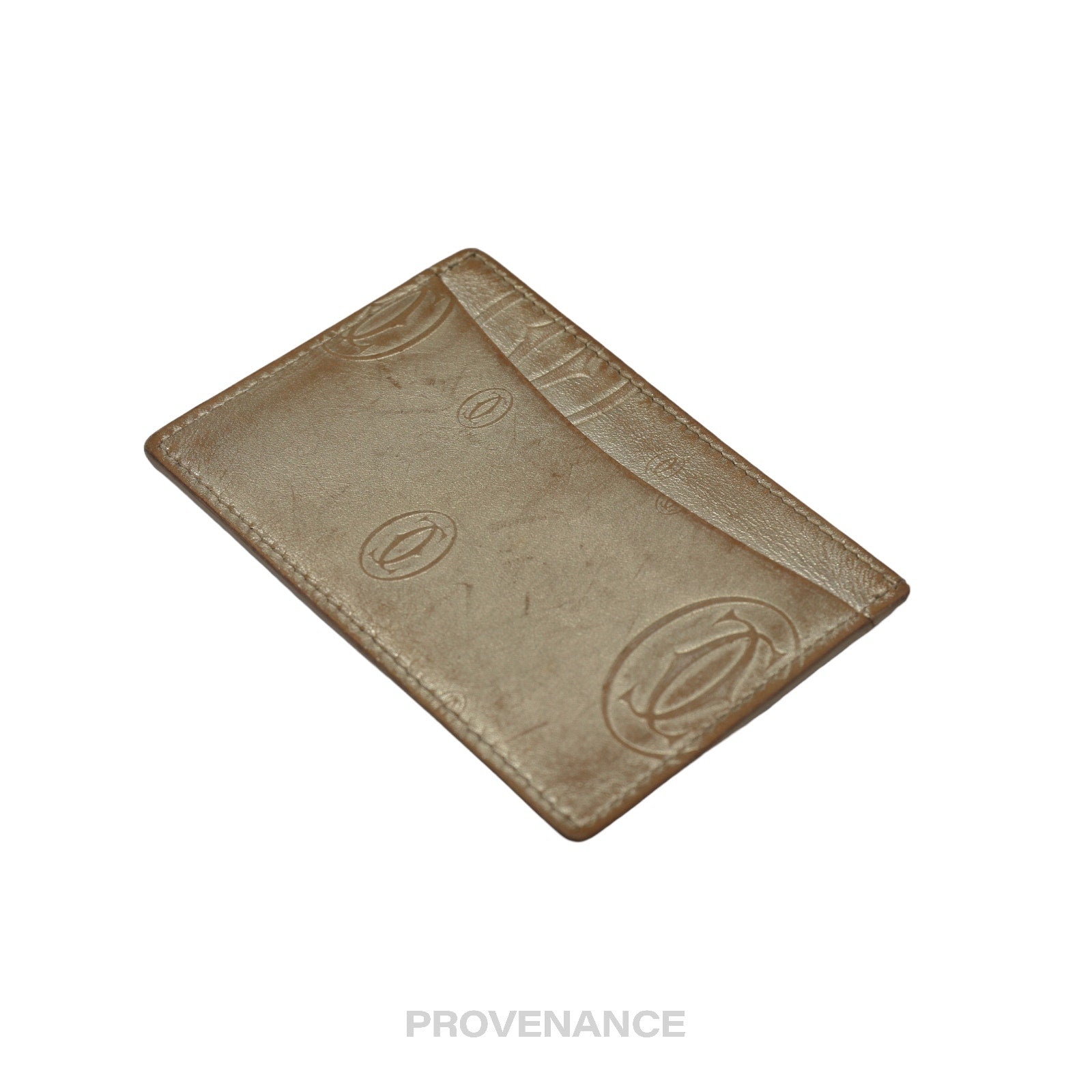 Cartier Card Holder Wallet - Champagne Gold Leather - 3