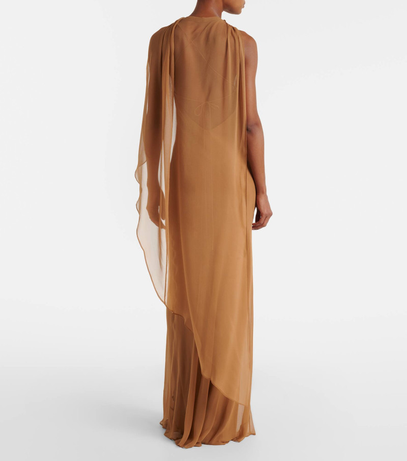 Caped silk satin gown 3
