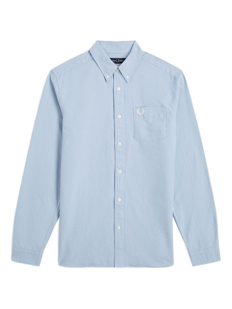 logo-embroidered button-down shirt 1