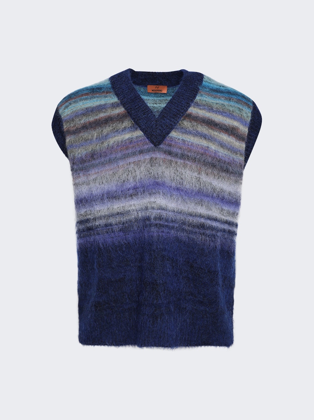 Space Dyed Mohair Vest Blue and Purple - 1