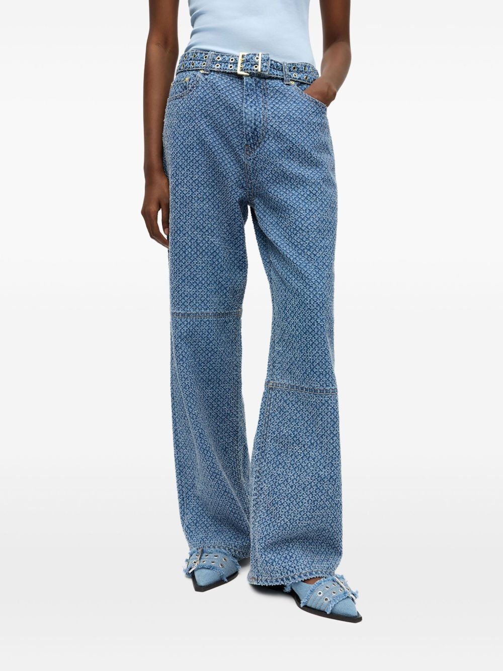 belted wide-leg jeans - 3