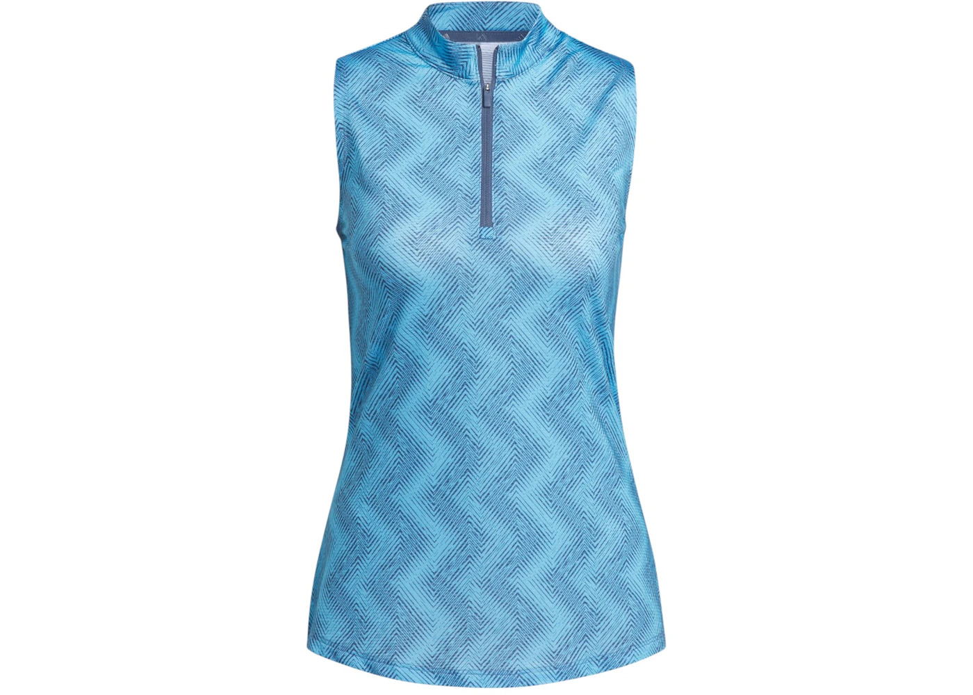adidas Women's Ultimate365 Ottoman Printed Sleeveless Polo Shirt Semi Blue Burst - 1
