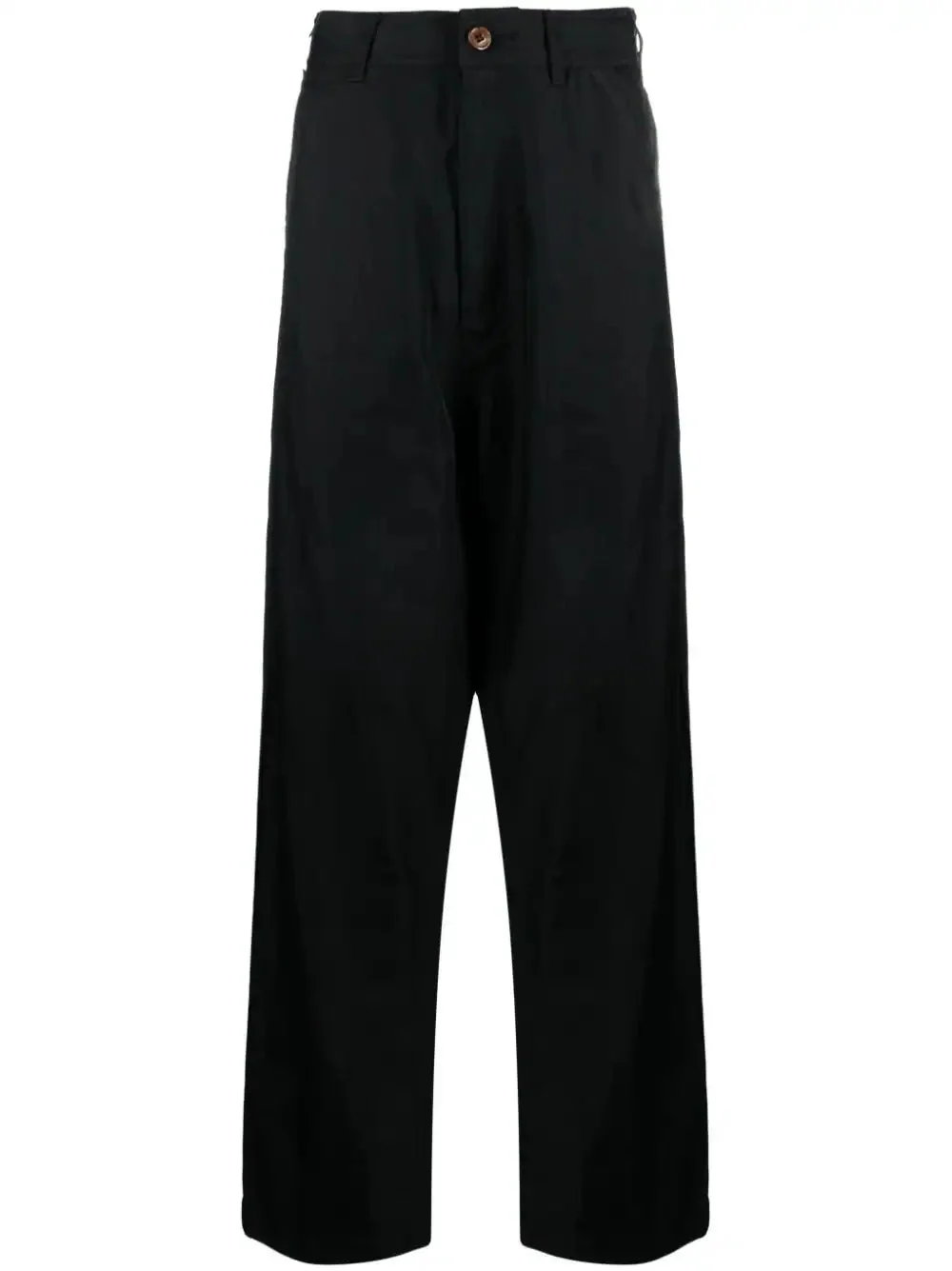 HIGH-WAISTED TWILL DROP-CROTCH TROUSERS - 1