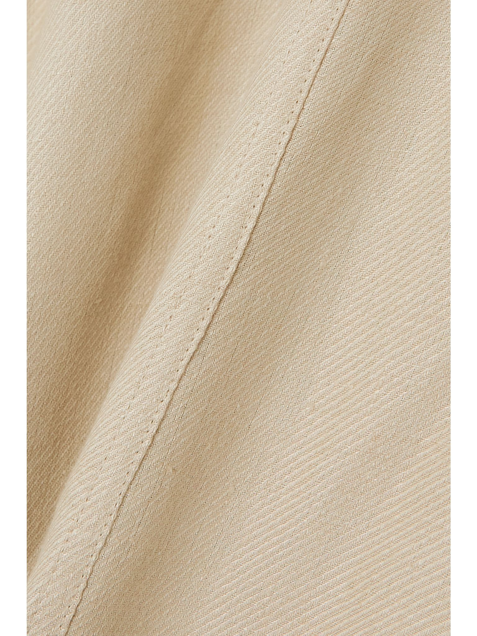 Draped linen vest Beige - 5